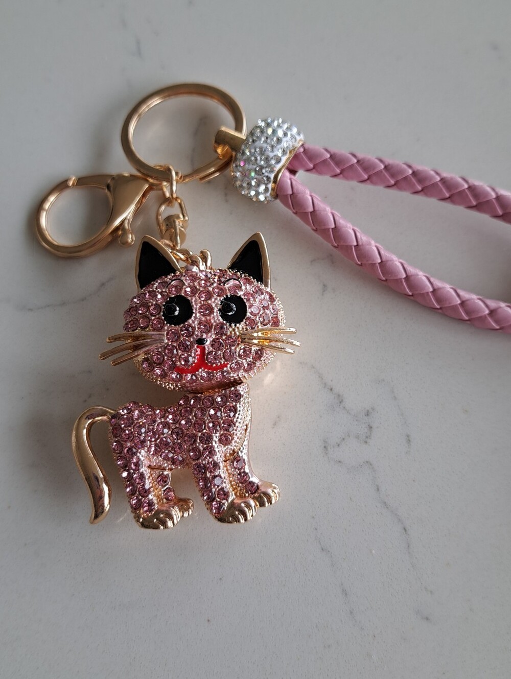 Pink Cat Purse Charm, Key Ring